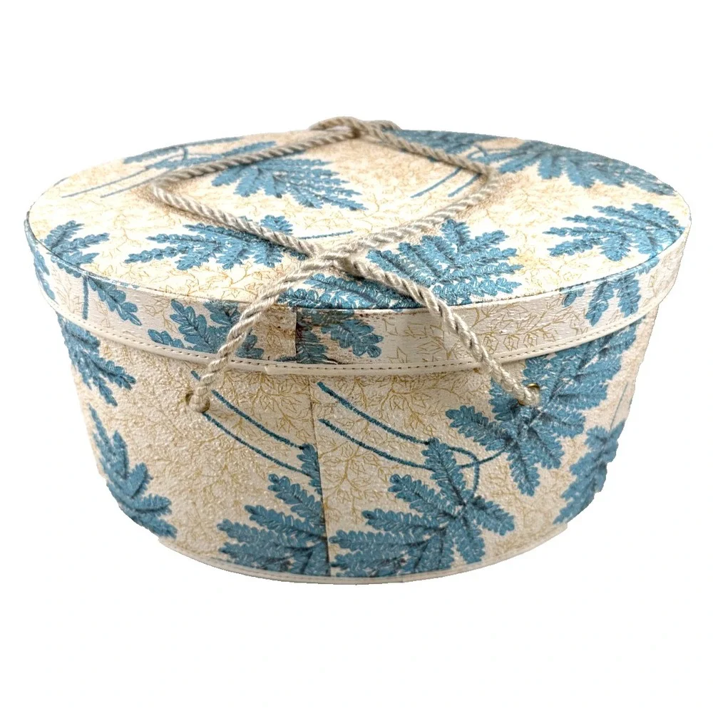 Vintage MCM Sewing Basket Oval Shape 14